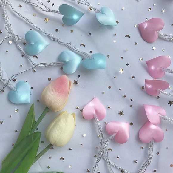 Led heart string Lights cute love home room decor pink blue wall decoration - Picture 12 of 12